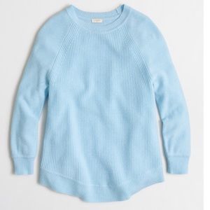 J. Crew Curved Hem Light Blue Sweater